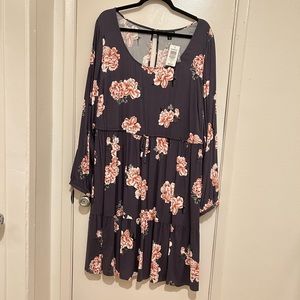 Torrid floral blouson sleeve mini dress